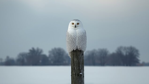 Snowy owl in winter, showcasing adaptation to cold environments, World Wildlife Day