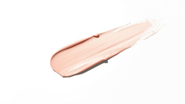 Pink makeup product swatch on a plain white surface, emphasizing texture and consistency