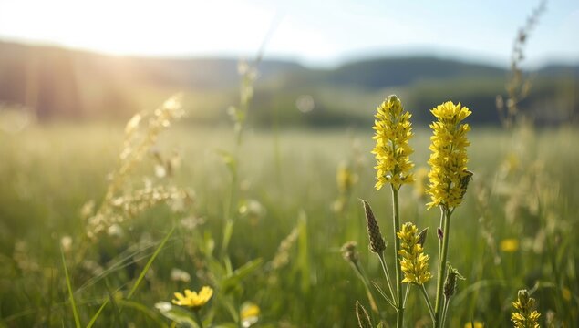 Vivid yellow flowers of Sonchus arvensis in a natural setting, emphasizing seasonal growth