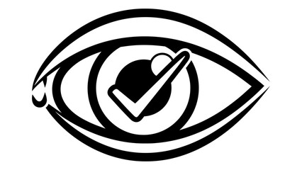 Eye with a checkmark symbol representing vision and verification