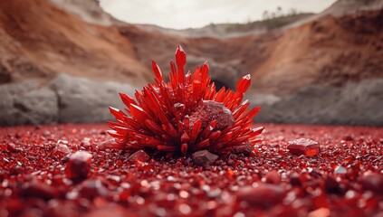 Crocoite crystal sample originating from Dundas, Tasmanias Adelaide Mine, highlighting mineralogy and geological formations