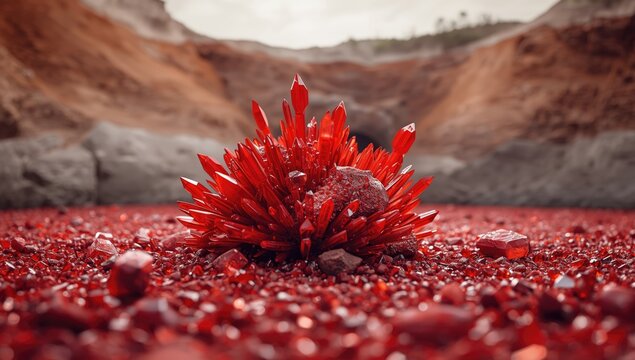 Crocoite crystal sample originating from Dundas, Tasmanias Adelaide Mine, highlighting mineralogy and geological formations