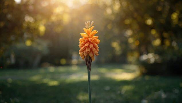 Vivid canna blossom with broad green leaves growing in a park, used as a natural backdrop for landscape design