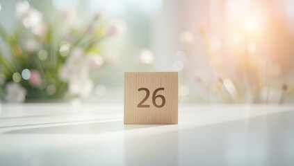 A wooden calendar displaying May 26 in spring, serving as a tool for workplace organization and scheduling, seasonal planning