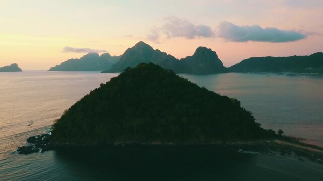 Philippine beaches in the Philippines on a sunny day, aerial footage recorded with a drone in FHD 1080 50fps H.264