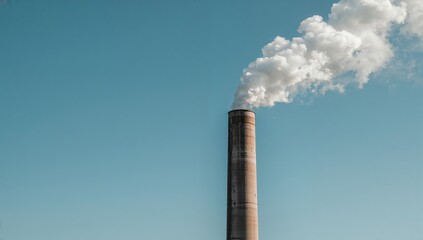 Factory chimney releasing exhaust into the sky, highlighting environmental impact for Earth Day