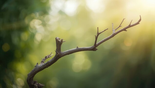 Summer scene of a bare bidara tree branch, highlighting natural foliage change