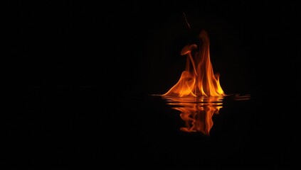 Reflection of a fire on a shiny surface, serving as a background for layout or graphic design, focusing on surface cleanliness and safety
