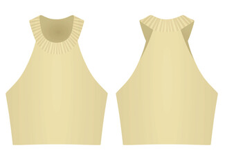 Brown woman top tank. vector