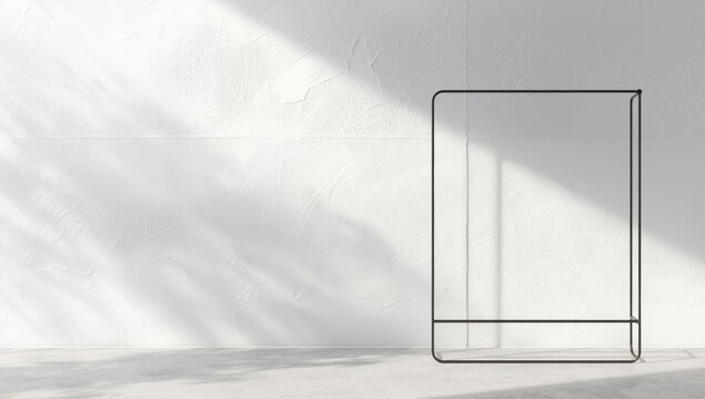 Clothes rack fixed to a plaster wall serving as a space-saving storage solution, ideal for home organization