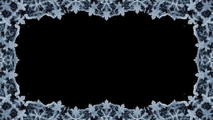 Black background with a frost design frame, used for UI or editorial headers, seasonal change recognition