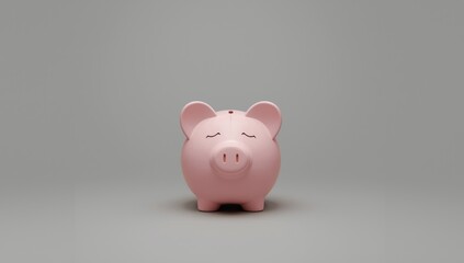 Gray background with a pink piggy bank asleep, representing economic crises and non-profitable savings