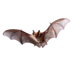 Obraz premium A detailed studio photograph of a bat with its wings spread wide on a white background