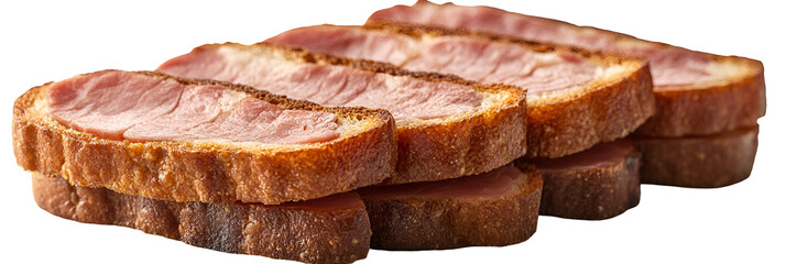 Stacked slices of baked or cured food product