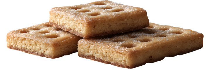 Stacked square baked goods image for food editorial use