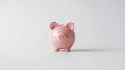 Small pink piggy bank made of ceramic used for storing coins and teaching money habits