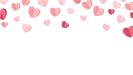 Pink paper cut hearts border design with black copy space overlay