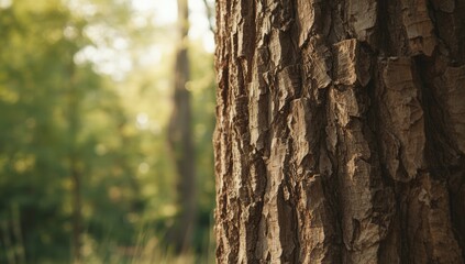 Detailed view of rugged tree bark focusing on surface for natural pattern, Earth Day