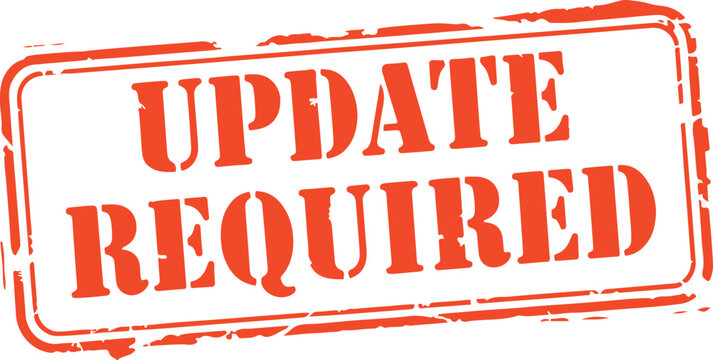 grungy update required red stamp