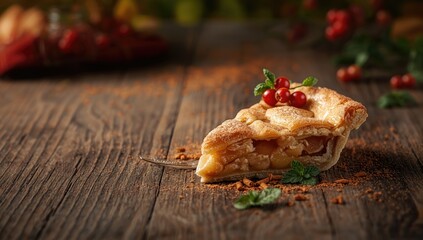 Apple pie with Mint and berries, emphasizing fresh ingredients and baking process, National Baking Week