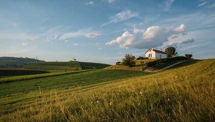 Fototapeta premium Country residence in Galicia, Spain, used for landscape or regional scene