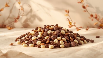 Assorted gourmet baking chips in a pile, their role in baking and pastry making