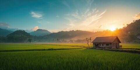 Rural village landscape with wooden structures and natural surroundings, highlighting seasonal change