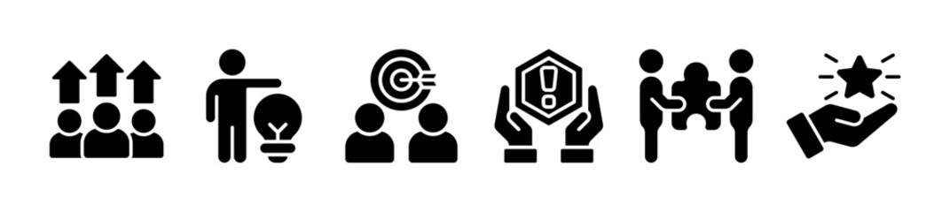 team building. Banner with keywords and icons