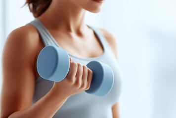 a woman lifting dumbbell