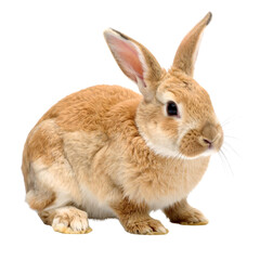 Obraz premium Adorable light brown rabbit with long ears isolated on transparent background