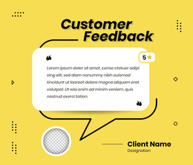 Minimalist Abstract Corporate Client Feedback Testimonial Social Media Post Layout Design
