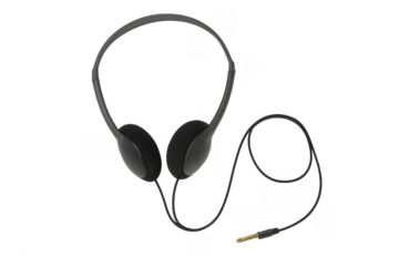 Portable headphones with audio plug and transparent background