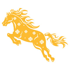 Fire Horse Chinese New Year Sign Illustration