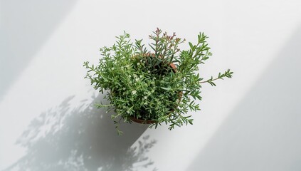 Fresh thyme and marjoram leaves on a white background, herbs for cooking, culinary ingredients, World Herb Day