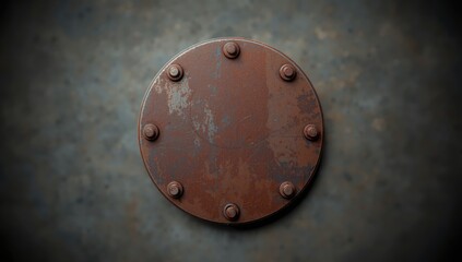 Corroded metal sheet with visible bolts, suitable for industrial or mechanical UI backdrops