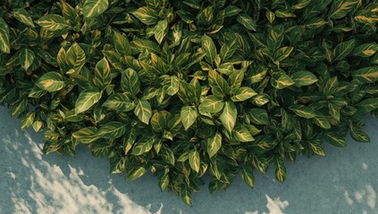 Close-up of croton leaves from above, highlighting colorful foliage for plant identification