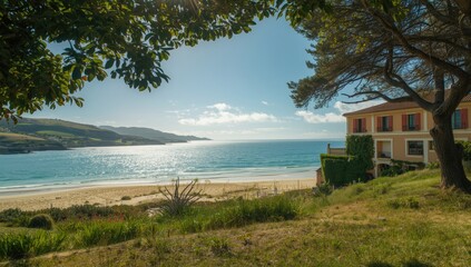 Ribadesella village with sandy beaches on the Green coast of Asturias, highlighting seaside leisure and regional tourism