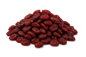 Pile of dried cranberries forming a healthy snack