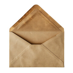 Rustic brown kraft envelope with open flap detail