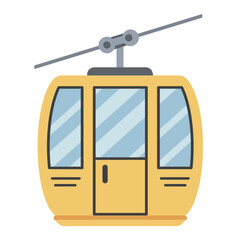 Cable Car Illustration for Ski Resort or Mountain Transport