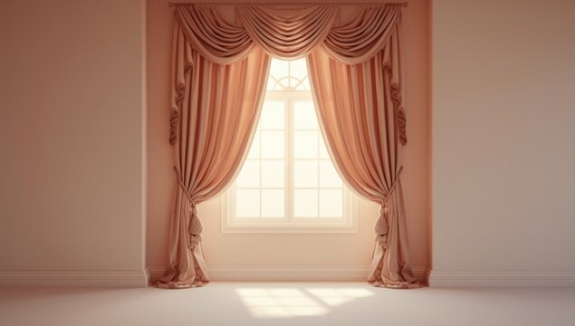 Draped fabric with bishop sleeves and tie closures, designed for stylish window coverings and home styling