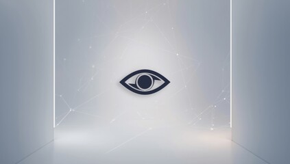 Eye image featuring security technology elements, suitable for UI backdrop in safety system interfaces