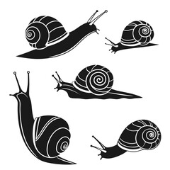 Collection of snail silhouettes ©  MST RABEYA  BEGUM
