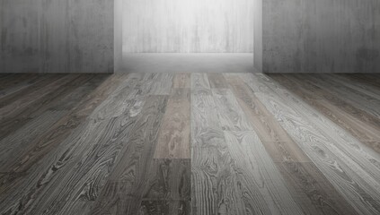Patterned grey abstract floor with wood texture serving as a wall backdrop in interior architecture, Earth Day