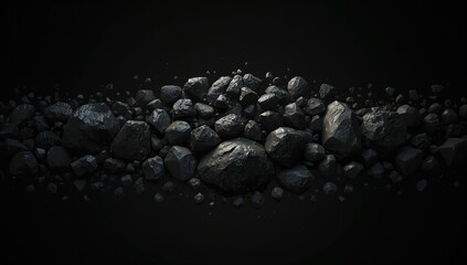 Meteorites and comets with cratered surfaces set against a black space background, illustrating celestial objects