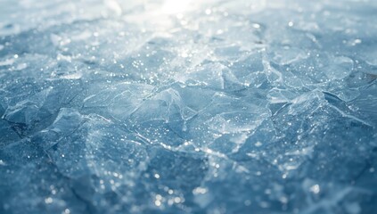 Obraz premium Light blue ice with visible fractures, illustrating natural ice formation and stability, winter conditions