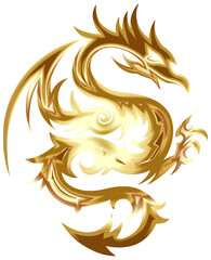Gold Tribal Dragon Symbol in Ornate