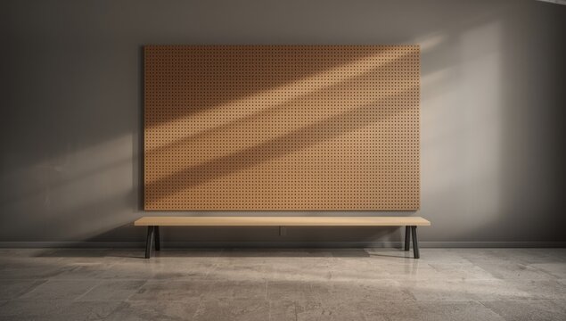 Perforated textured fabric with hook slots, suitable for retail shelving and product arrangement