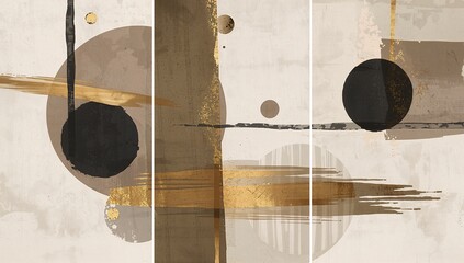 4k Minimalist Modern Coffee Art Triptych