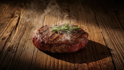 Cooked steak with rosemary herb garnish, focused on flavor infusion and grilling technique